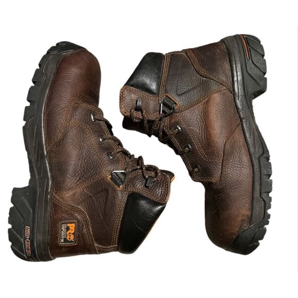 Timberland PRO Helix Work Boots Mens US 10W Brown Alloy Toe EH 86518 Leather 6” - Picture 3 of 9